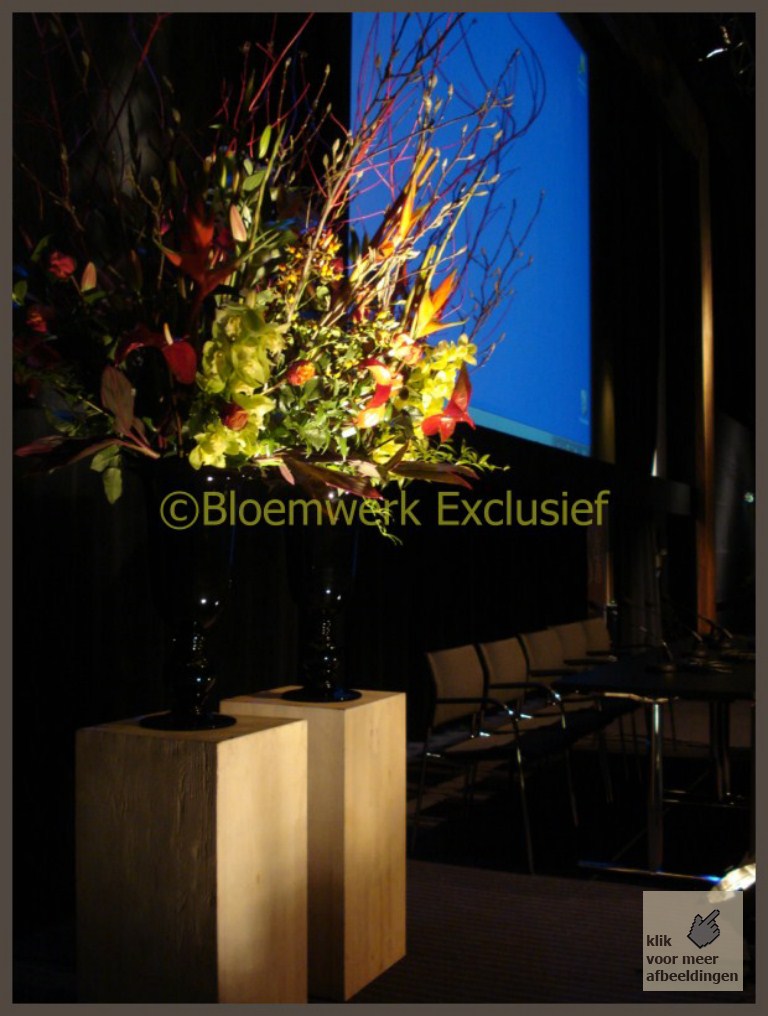 bloemdecoratie bedrijfspresentatie en seminars 